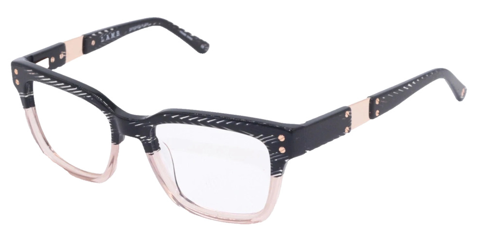 L.A.M.B. LA045 B:41 BLACK GOLD STRIPE AUTHENTIC FRAMES EYEGLASSES 52-18-140